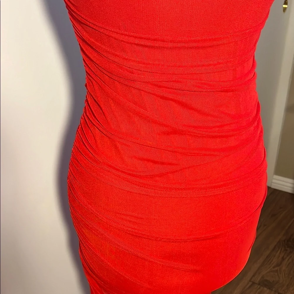 ❤️❤️❤️ Wild Fable Red Ruched Bodycon Dress - Picture 3 of 9